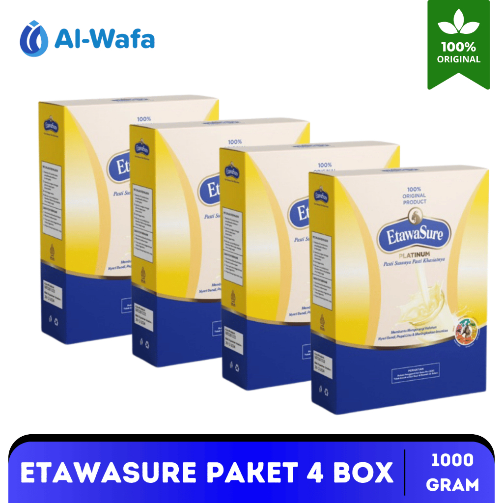 

Etawasure Paket 4 Box Susu Kambing Etawa Untuk Nyeri Sendi dan Asam Urat 1000 Gram