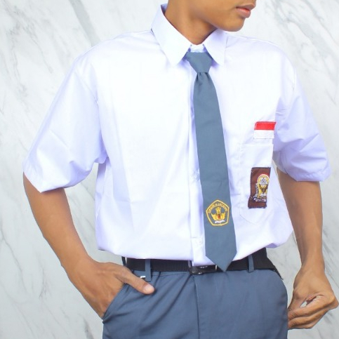 TERPOPULER Seragam sekolah baju putih kemeja sma lengan tangan pendek perempuan laki laki pria