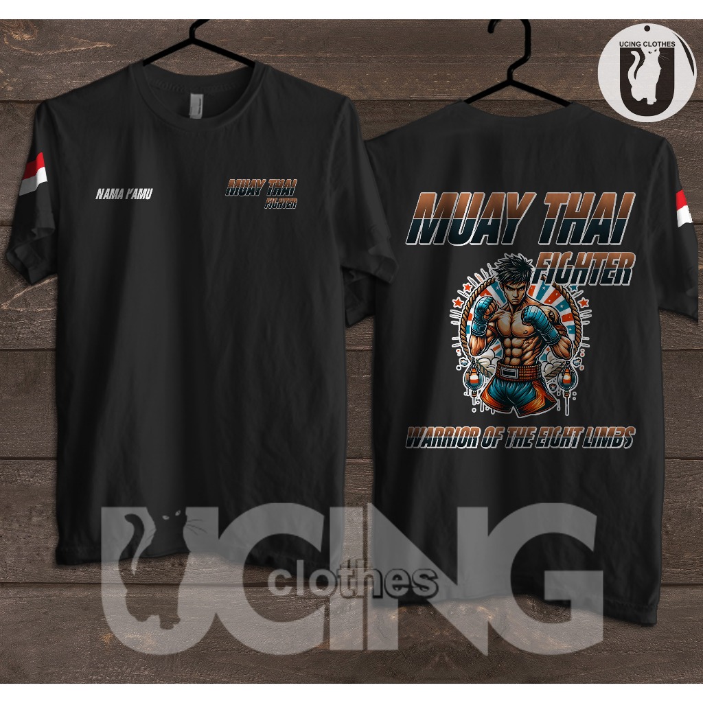 Kaos Baju Muay Thai Fighter Keren Gratis Nama Kaos Distro