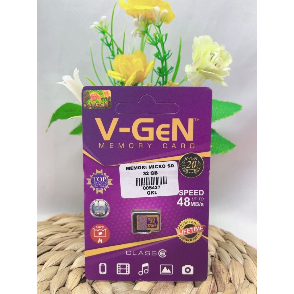 Kartu Memory Handphone VGen MMC Memori Card Hp V Gen Micro Sd Class 6 Original 4GB 8GB 16GB 32GB