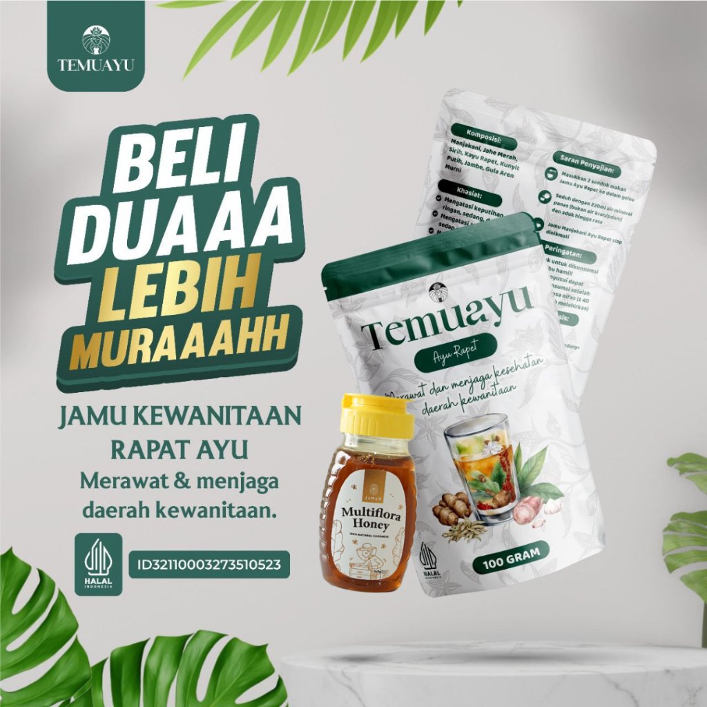 

(FREE HONEY) Temuayu Beli Dua Lebih Murah - Minuman Jamu Instan herbal merawat dan menjaga kesehatan daerah kewatinaan - Mengatasi Keputihan - Melancarkan Datang Bulan - Meredakan nyeri kram Datang Bulan dan Menghilangkan Bau Tak Sedap Daerah Kewanitaan