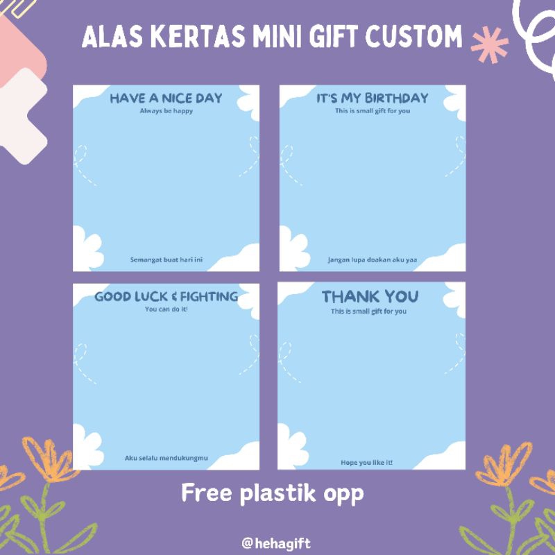 

Alas Kertas Mini Gift| Desain B | Alas Packing Custom | Kertas Mini Gift