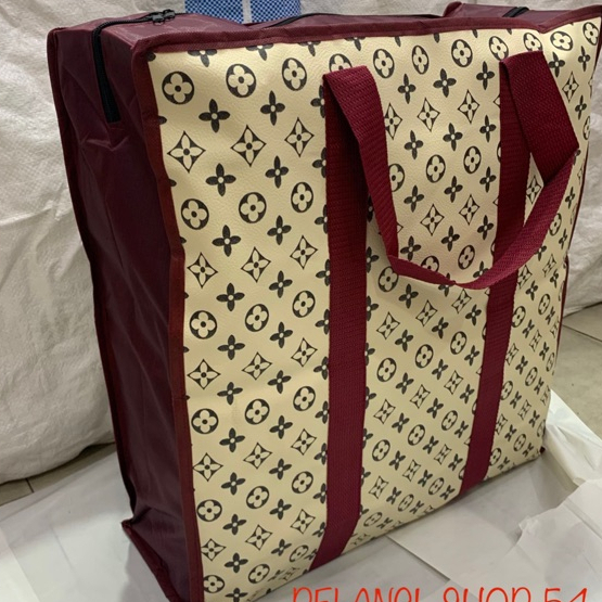 TAS BAHAN /TAS TRAVEL/TAS JINJING MOTIF UKURAN 38X39 (KECIL)