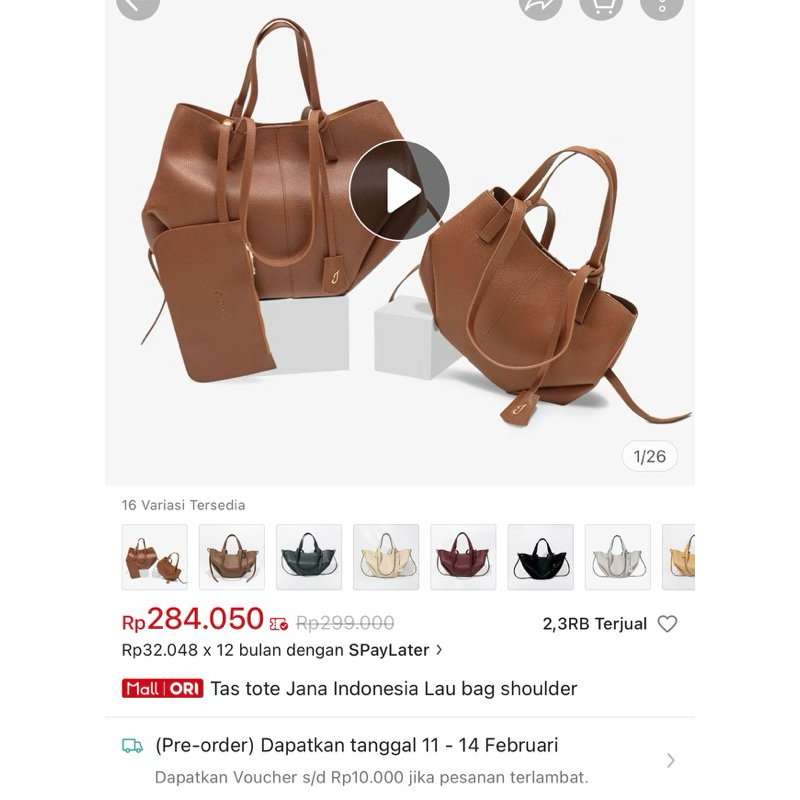 Tas Tote Jana Indonesia Lau Bag Shoulder