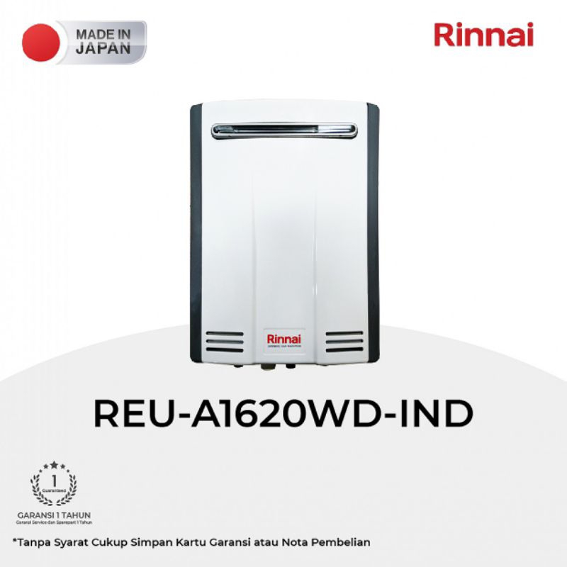 Water Heater Gas 20 Liter Rinnai REU-A1620WD-IND Pemanas Air Kamar Mandi Kapasitas Besar Infinity RE