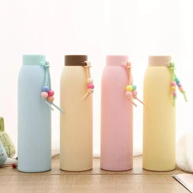 TJ-829 Botol Kaca Macaron Manik Korea Tumbler Kaca Korea