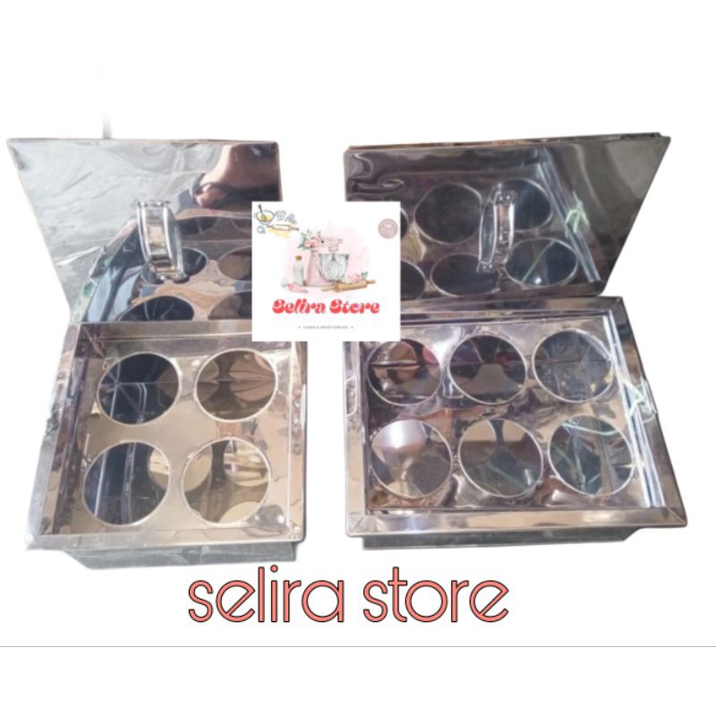 Dangdang Mie Ayam Kotak Stainless / Dangdang Mie Kocok Varian 4 Lubang, 6 Lubang