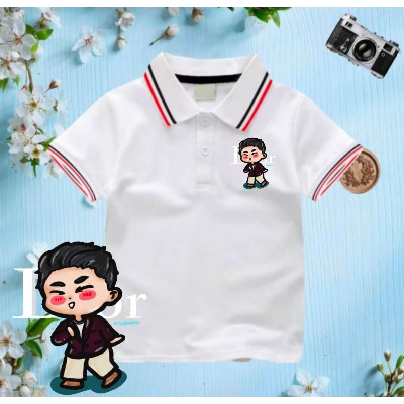 Kaos Polo Anak Laki Laki/Perempuan motif  Bosss Diorrr boss Shirt Baju Kaos Wangki Koas Anak Berkera
