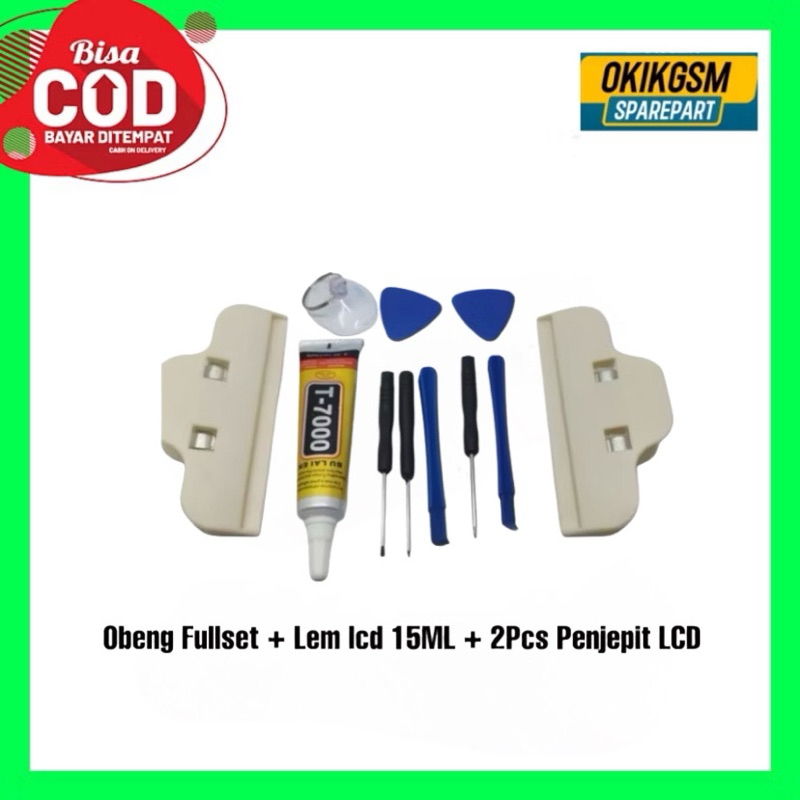 Obeng HP + LEM LCD 15ML + Penjepit LCD 2Pcs