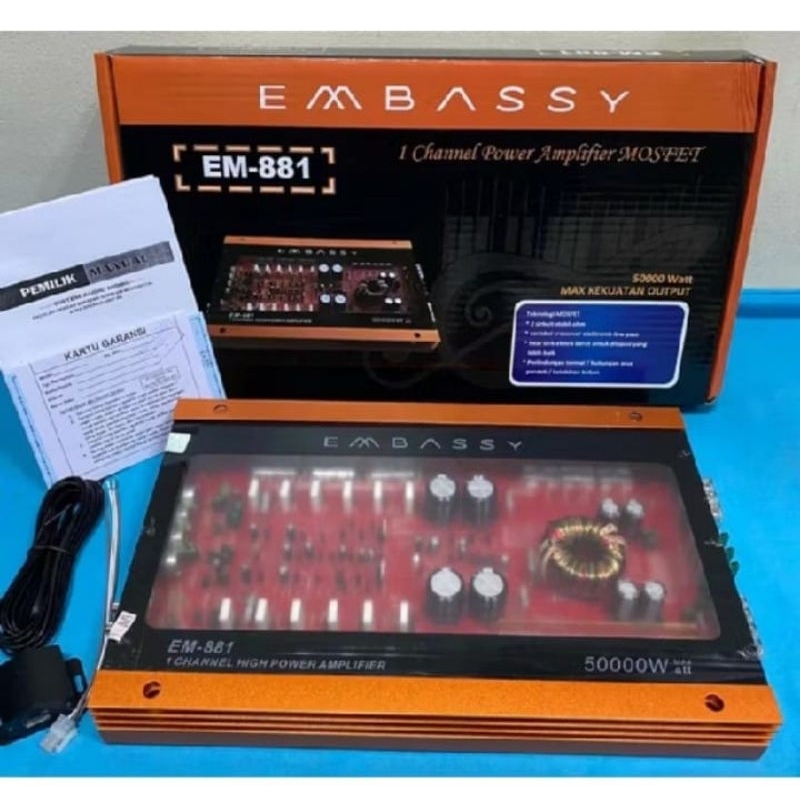 Power Amplifier Mobil Embassy EM-881 50000 Watt Original
