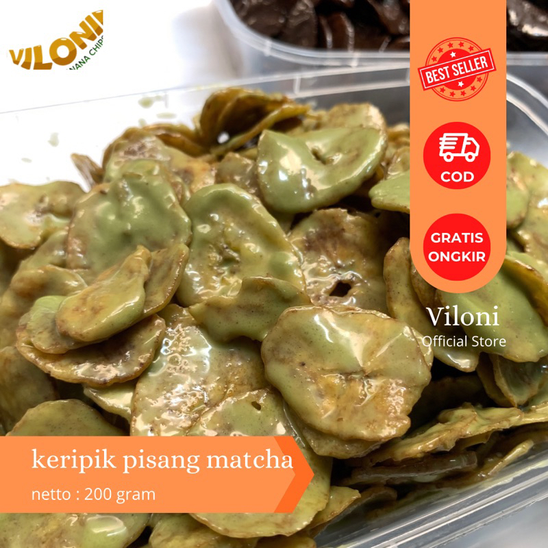 

Viloni banana chips 200 gram | Keripik pisang matcha | Keripik.lumer