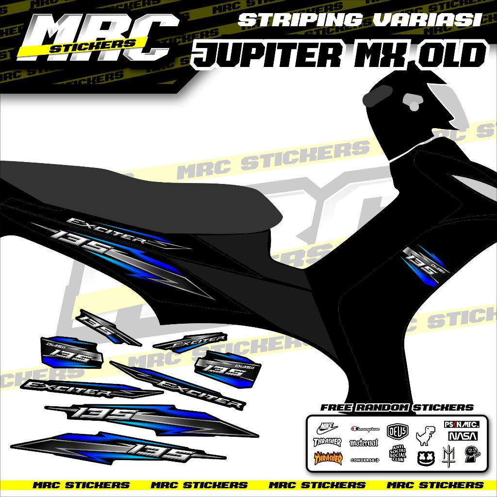 STRIPING / STIKER / SKOTLET VARIASI / CUSTOM JUPITER MX OLD 135 / EXCITER 135 / MX OLD
