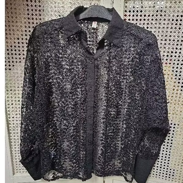 kemeja brokat hitam atasan blus baju