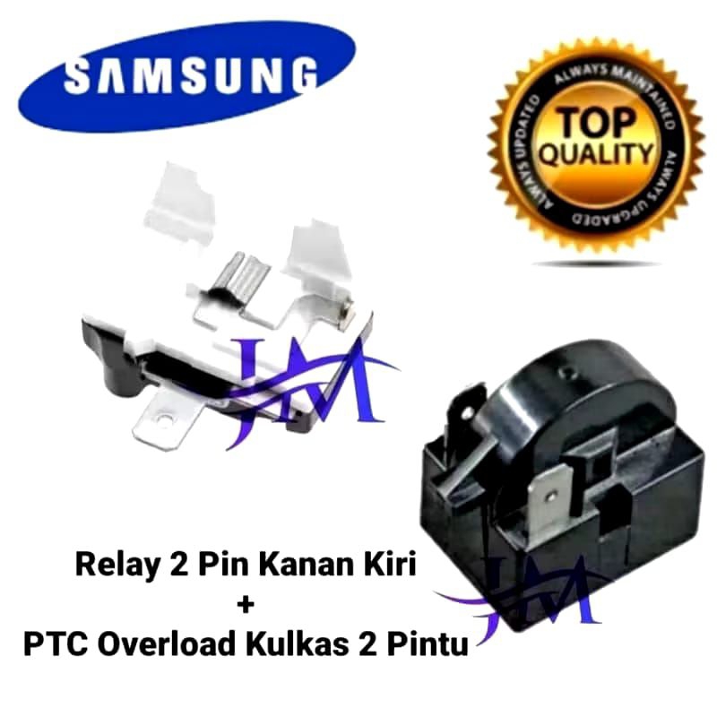 [ 1 set  ]  ORI SAMSUNG RELAY 1 PIN KANAN + OVERLOAD KUKKAS 1 PINTU & RELAY / PTC 2 PIN KANAN KIRI +