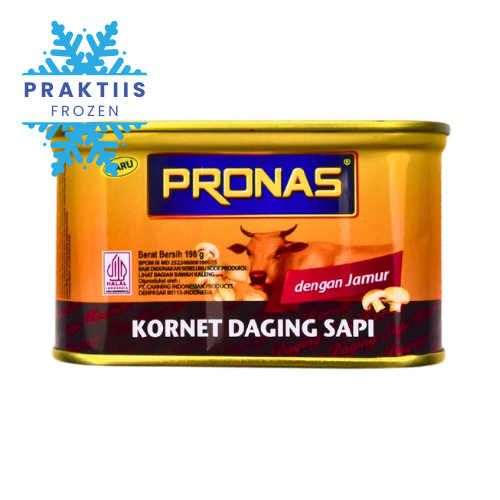 

PRONAS CORNED BEEF MUSHROOM 198GR / KORNET DAGING SAPI DAN JAMUR