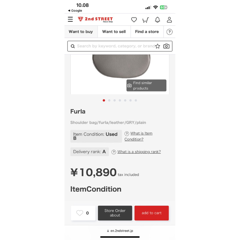 Furla bag preloved grey authentic