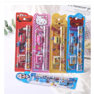 

Stationery Set 5 in 1 Alat Tulis Paket Anak Sekolah Penghapus penggaris Pensil Serutan karakterLucu - ASTRONOT
