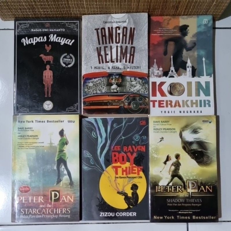 Aneka Novel Preloved Original Murah | Peter Pan | Lee Raven Boy Thief | Napas Mayat | Tangan Kelima 