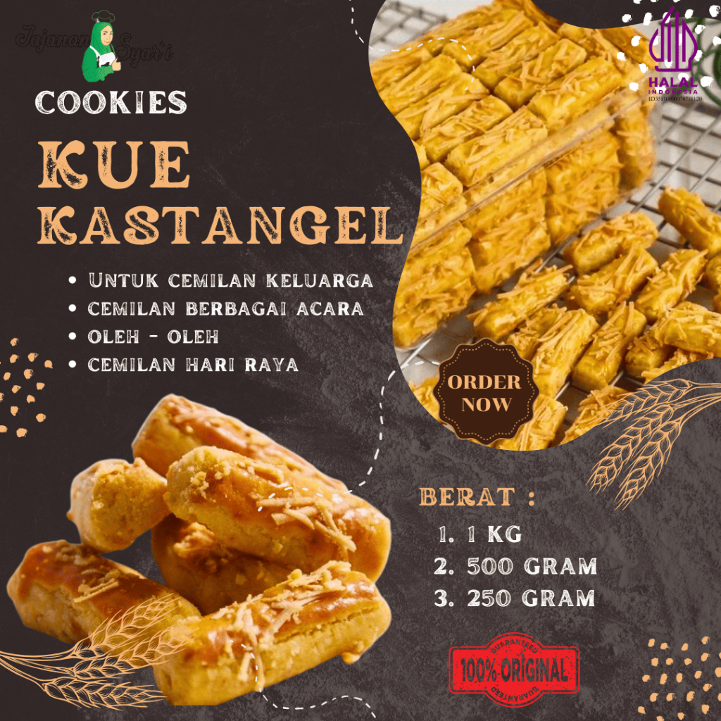 

Cookies Kastangel By. Jajanan Syar'i ( 1 kilo, 500 gr, 250 gr )
