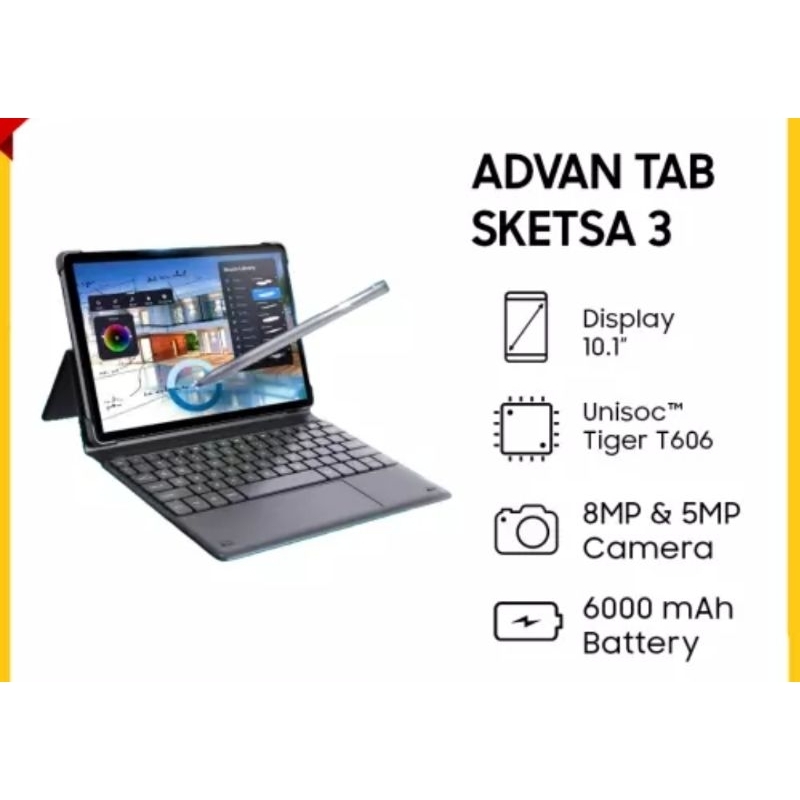 ADVAN TAB SKETSA 3 RAM 6+6/128 BERGARANSI RESMI