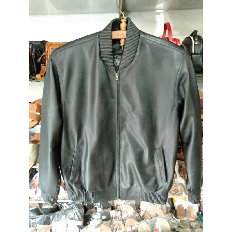 JAKET KULIT DOMBA MODEL BOMBER ASLI GARUT