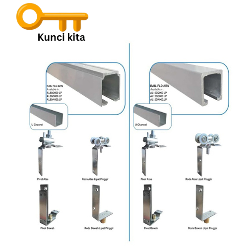 1 SET RAIL FOLDING/REL PINTU LIPAT