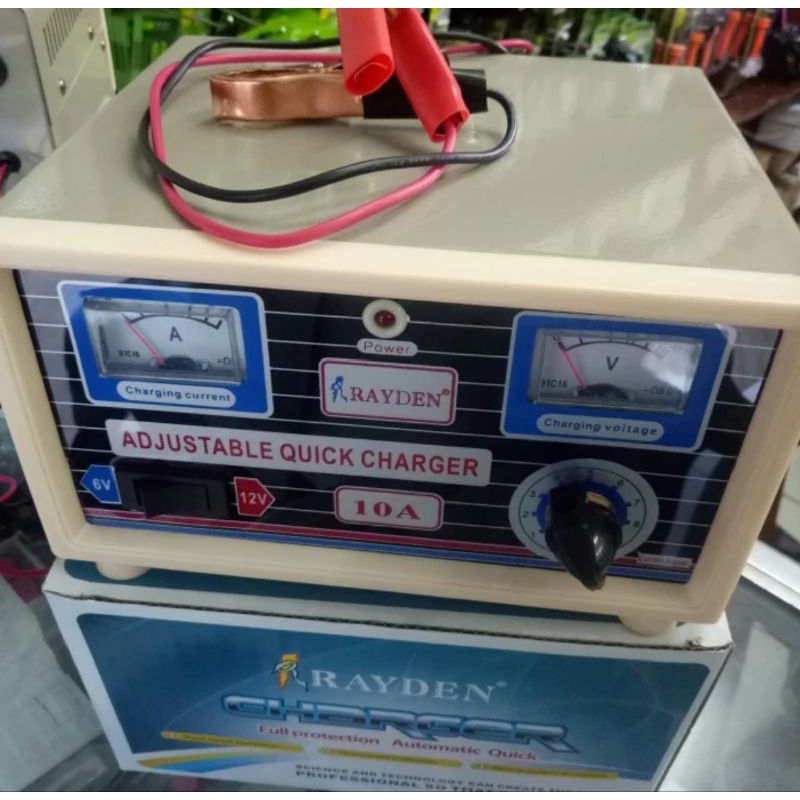 Charger aki merk RAYDEN 10amper input ac 220voll charger aki motor dan mobil