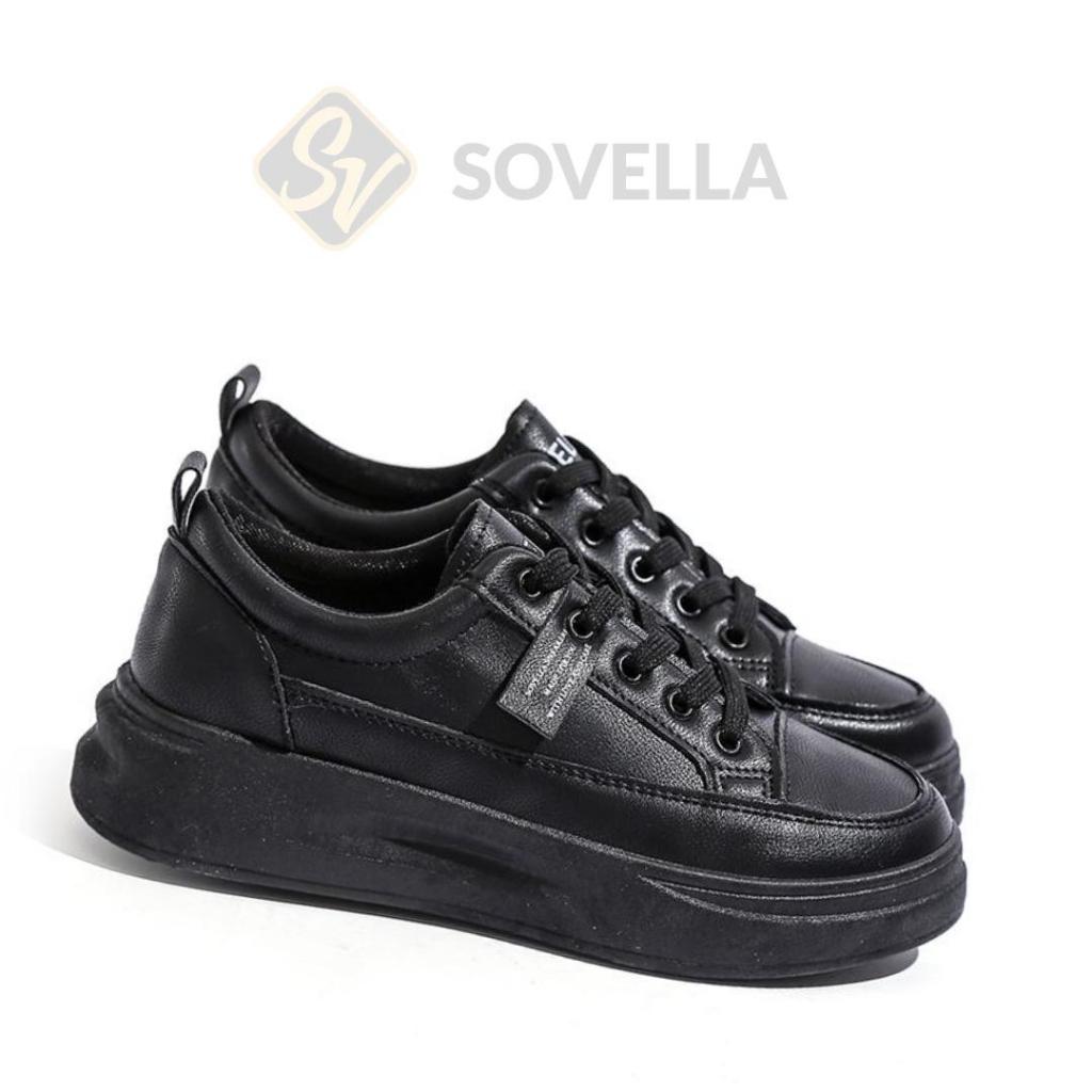 HEMAT SOVELLA Koleksi Sepatu Hitam Sekolah Polos Sneaker Wanita