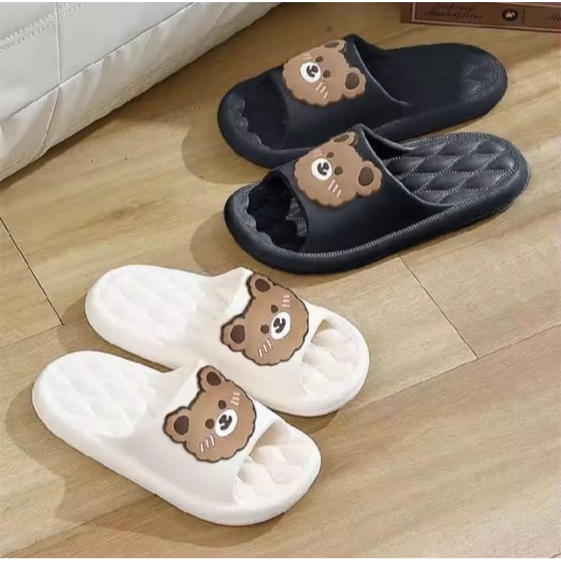 Sandal Wanita Motif Beruang sendal karet sipper anti slip