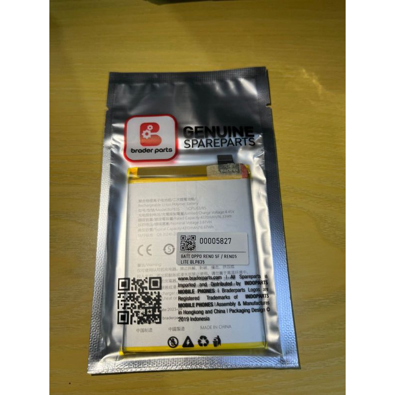 Baterai Oppo Reno 5f / Reno 5 Lite BLP835 BRADER PARTS