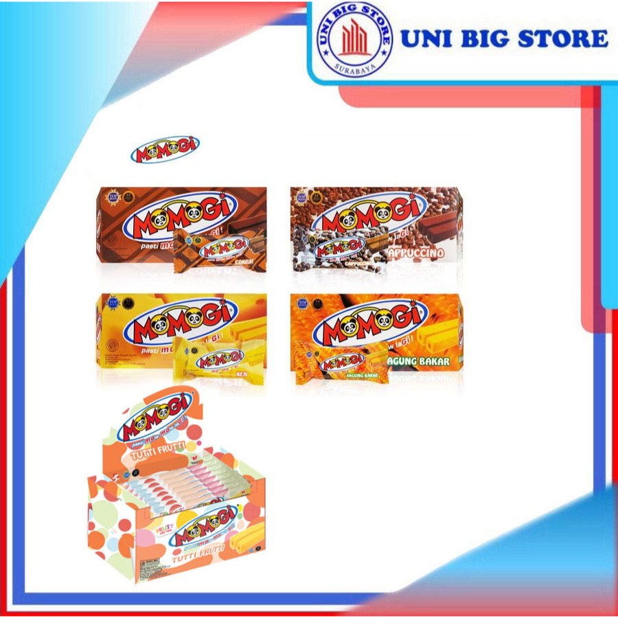 

Momogi Snack Stick BOX Cappucino Keju Jagung Bakar Tutti Frutti 20 pcs