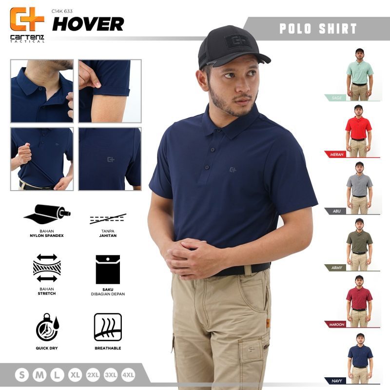 Kaos Wangky Pria Hover Cartenz Tactical - Kaos Polo Hover Cartenz Premium Terbaru
