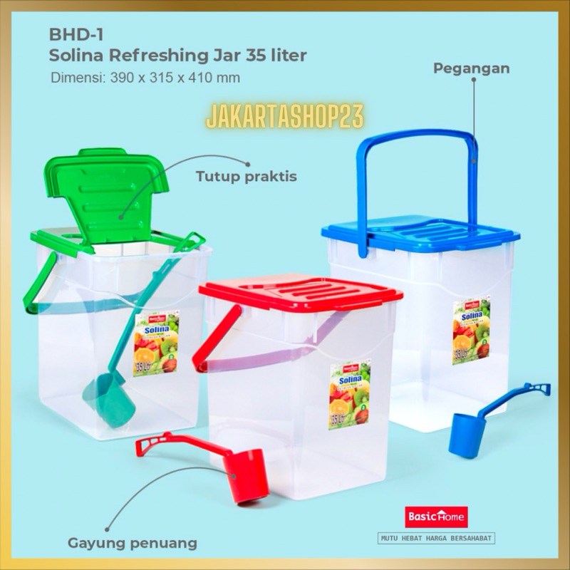 Toples Es Buah 35 Liter + Gayung Solina Basic Home By Lionstar