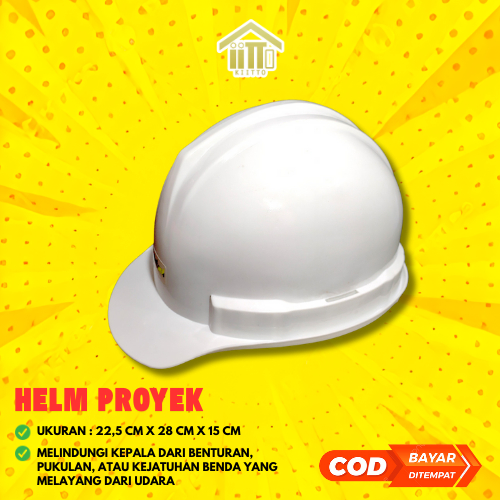 HELM PROYEK / SAFETY HELM / HELM PROYEK MURAH / HELM PROYEK SAFETY DILENGKAPI INER + TALI DAGU / SAF
