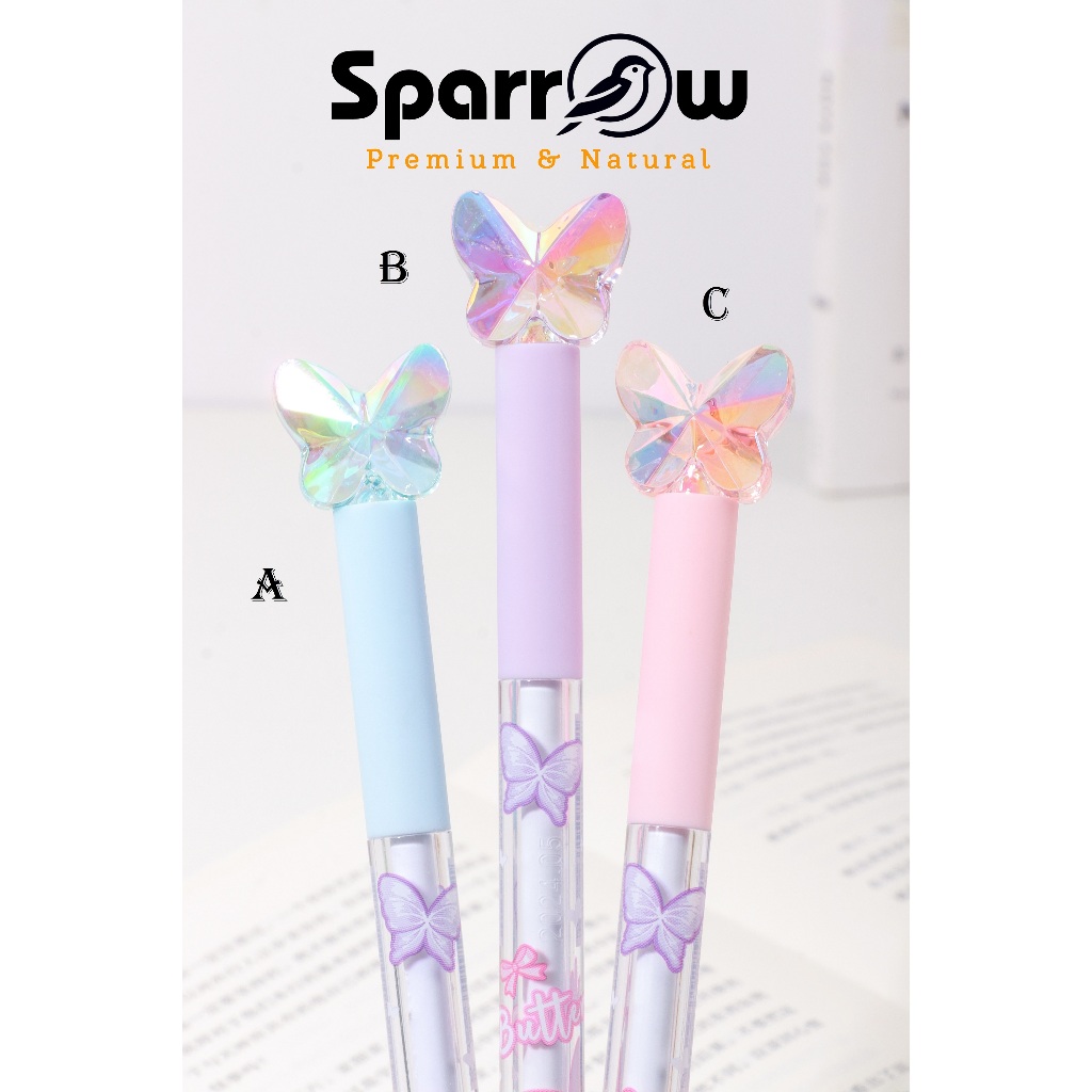 

SPARROW Pen Silikon / Silicone Pen / Pen Karakter Lucu Cantik CRYSTAL PEN - BUTTERFLY (8231)