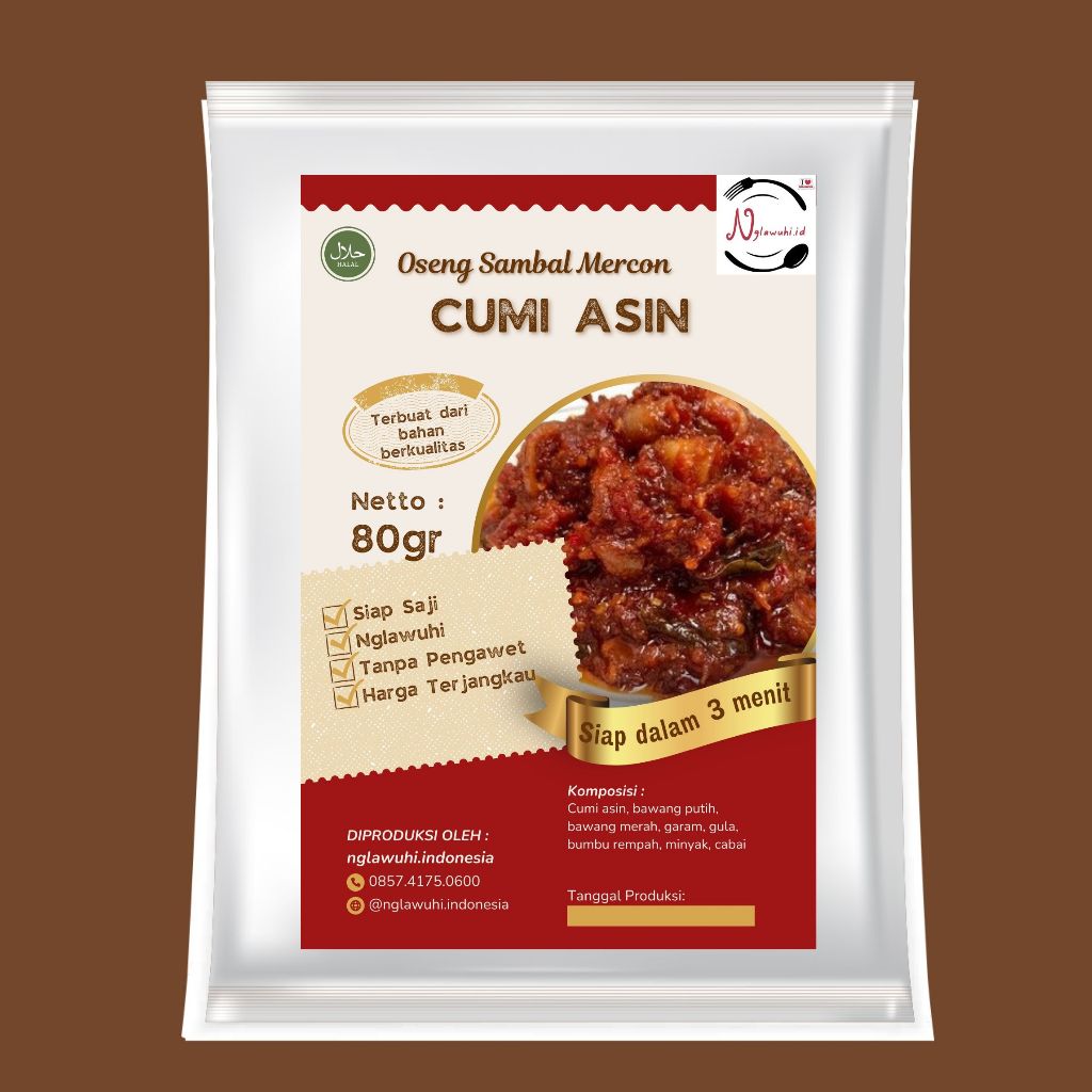 

SAMBAL OSENG MERCON CUMI ASIN by Nglawuhi Indonesia | SAMBAL CUMI ASIN | SAMBAL CUMI ASIN PEDAS NAGIH | GRATIS ONGKIR | FREE ONGKIR