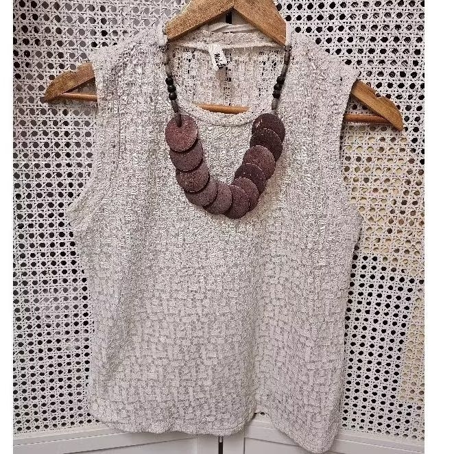 blus brokat premium korea baju atasan ivory