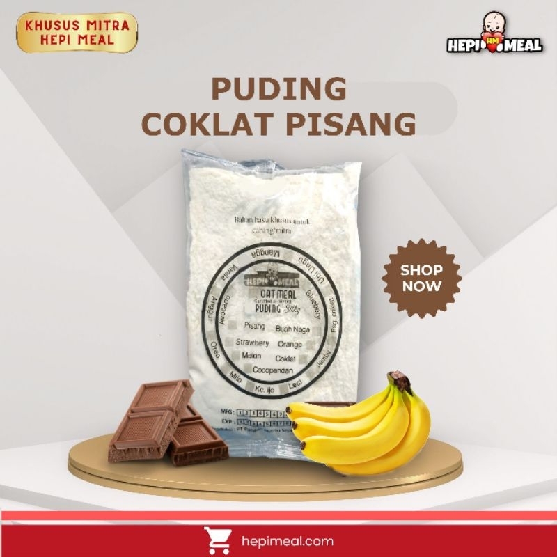 

pudding susu rasa coklat pisang