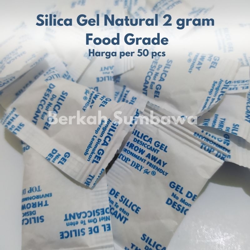 

50 Pcs Silica Gel Natural Food Grade 2 Gram