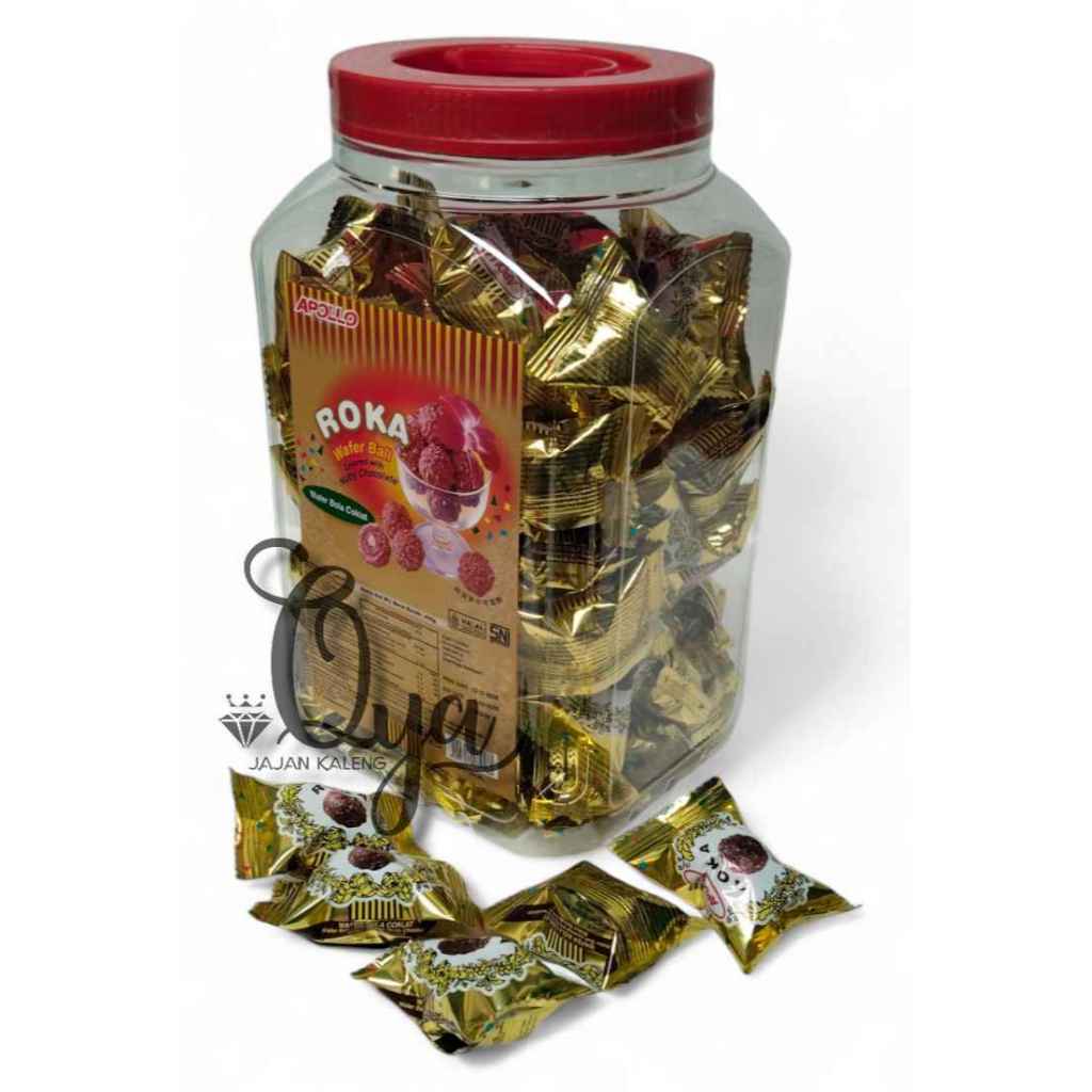 

ROKA APOLLO 420g TOPLES REFIL WAFER BALL COKLAT BULAT SNACK JAJAN KALENG PARCEL LEBARAN