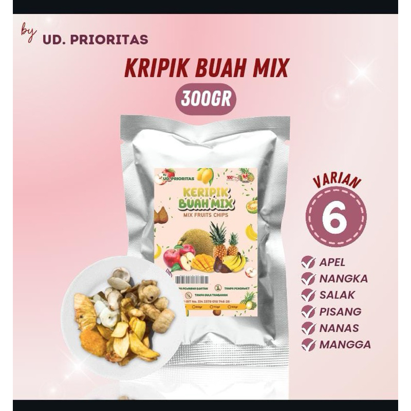 

Keripik buah prioritas mix 6 varian 300gr mumer