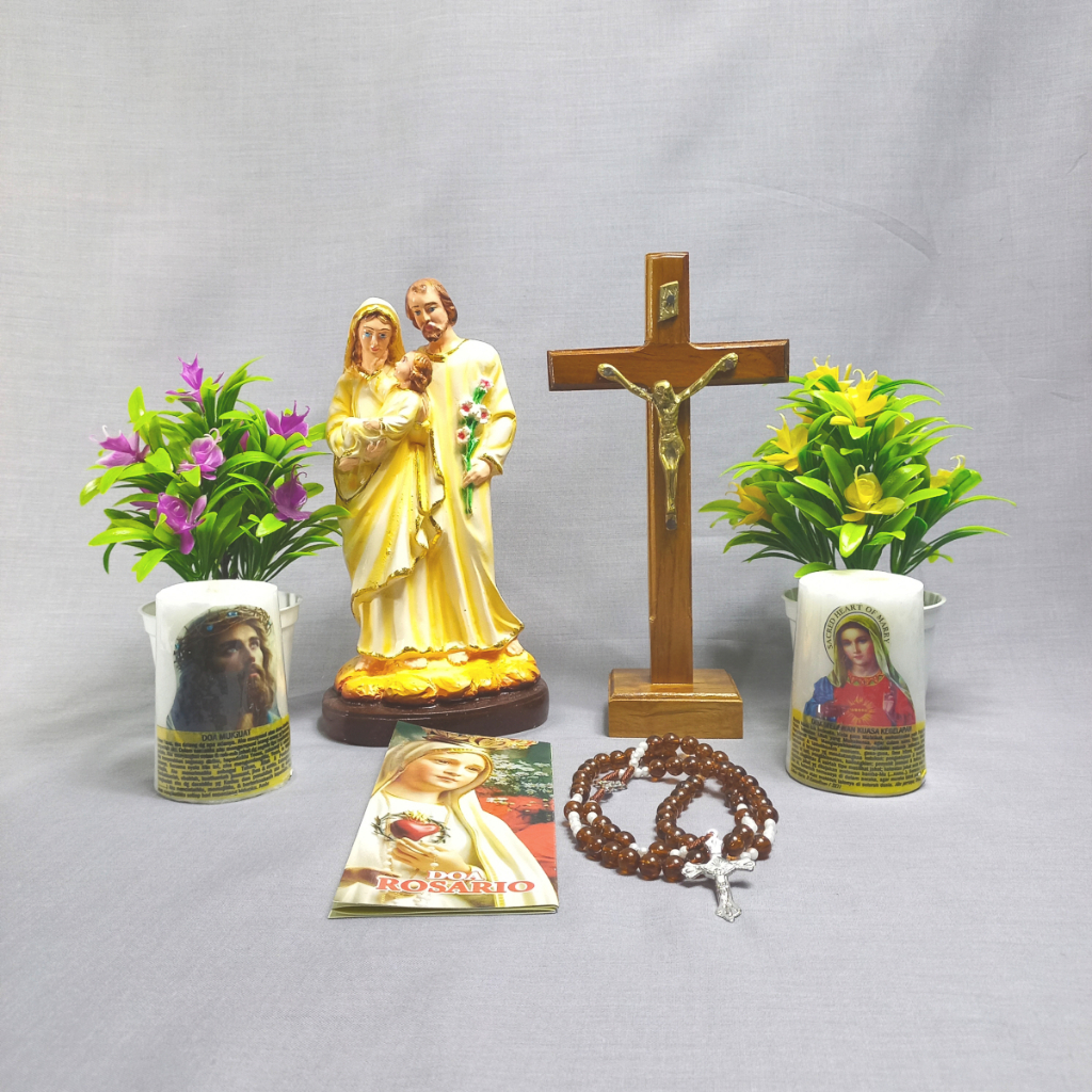 Paket Doa Devosi Keluarga Kudus/Patung Keluarga Kudus Katolik/Kado Pernikahan Katolik