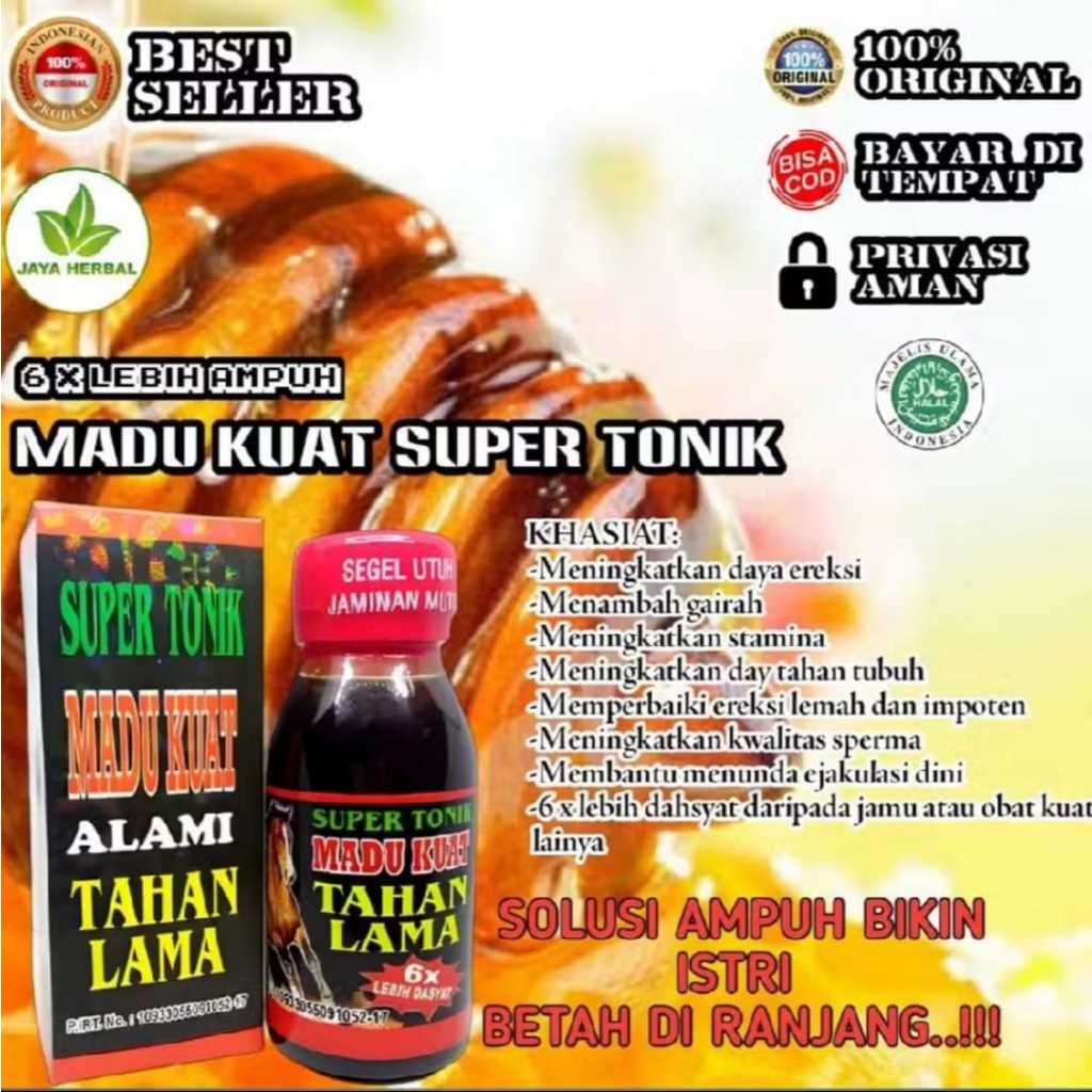 

Madu toniX NEW - Madu super srong ber logo halal di jamin original obat kuat