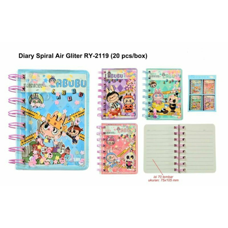 

Diary Spiral Air Gliter LABUBU RY - 2119