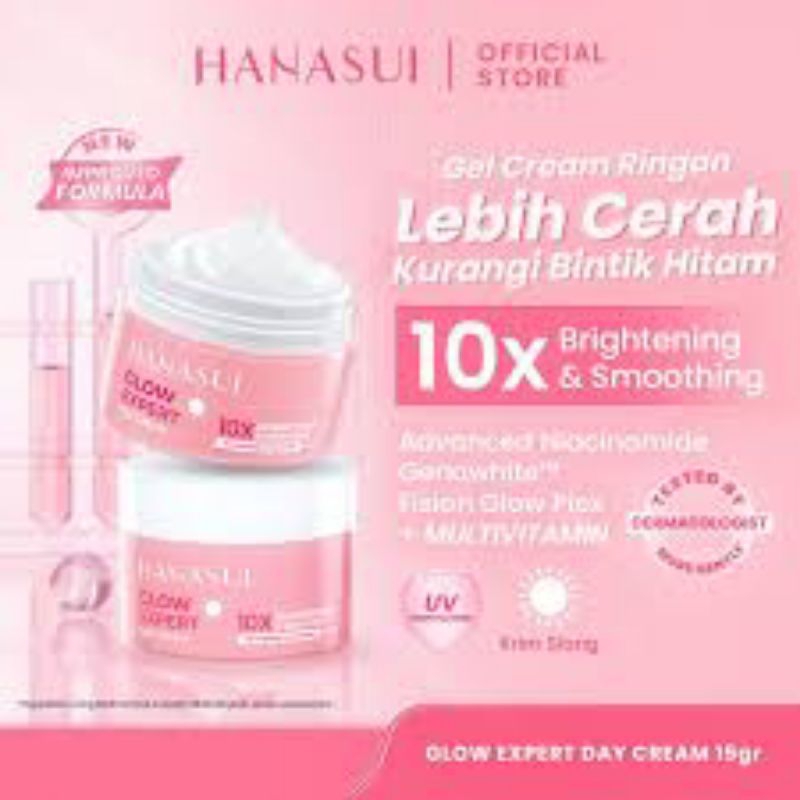 ORI Hanasui Glow Expert 10x Brightening & Smoothing 15gr /day cream/ night cream/ cream pencerah waj