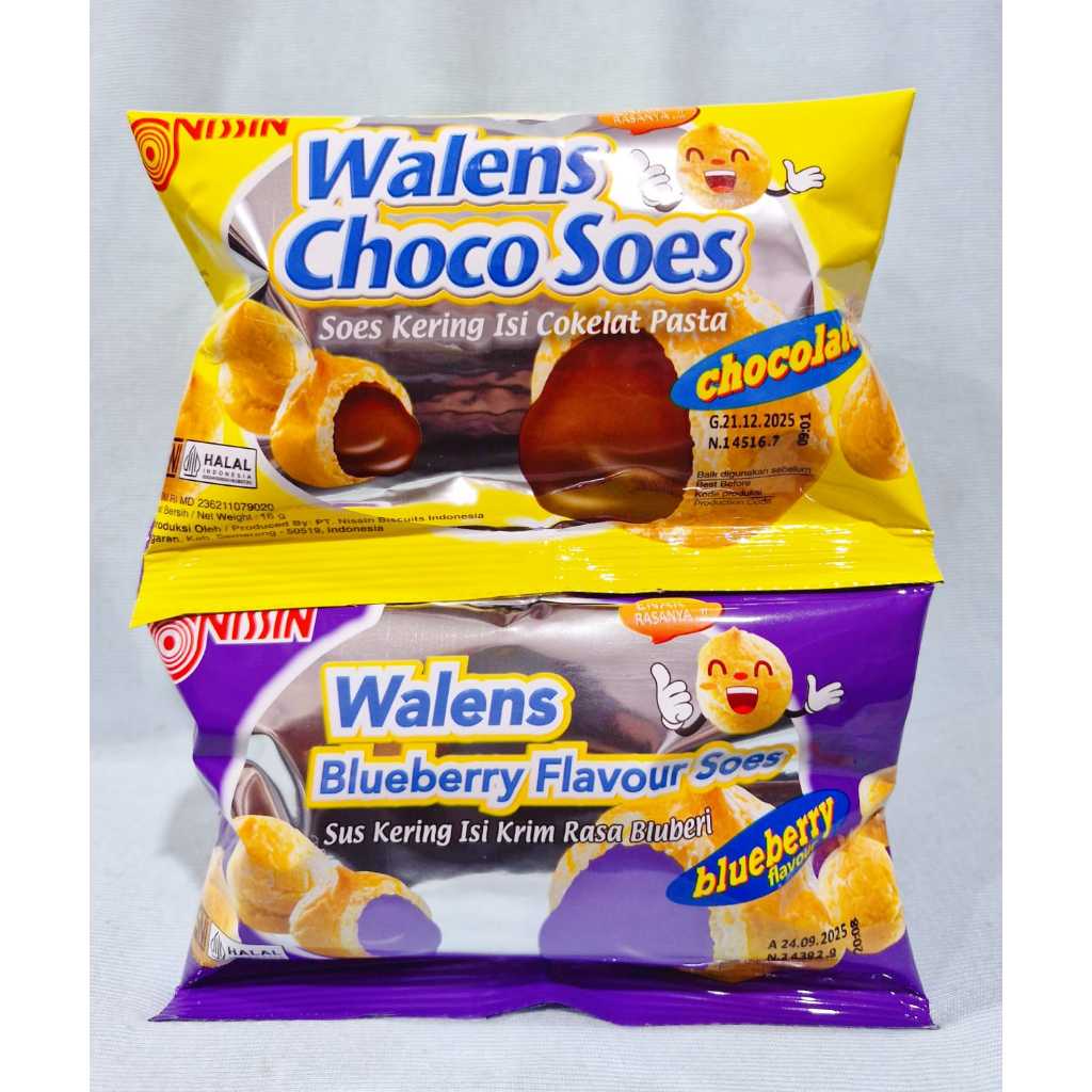 Nissin Walens Choco Soes / Walens Blueberry Soes (5 Pcs x 15 gr)