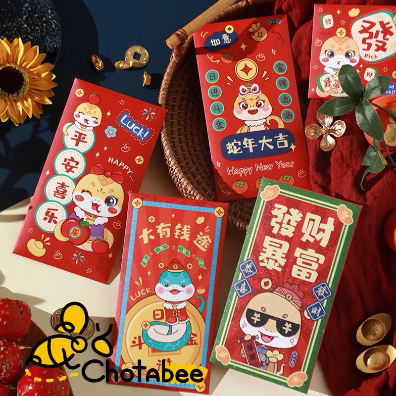 

[GROSIR] Angpao Imlek Panjang Shio Ular Ukuran 17x9cm CNY Red Envelope Tahun Baru Ular 2025