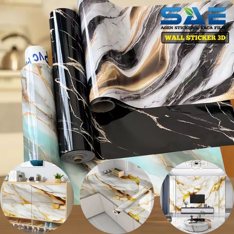 Wallpaper Sticker Marmer Pvc Sheet Stiker Lemari Meja Pintu Kayu Triplek Dapur Dinding Lantai