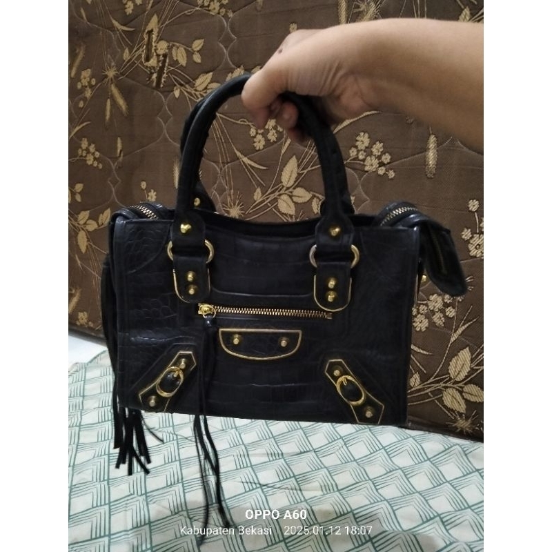 Tas Balenciaga preloved Balenciaga mini city edge black