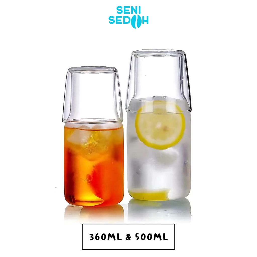 One Two Cups Set Teko dan Gelas Kaca Kopi Teh